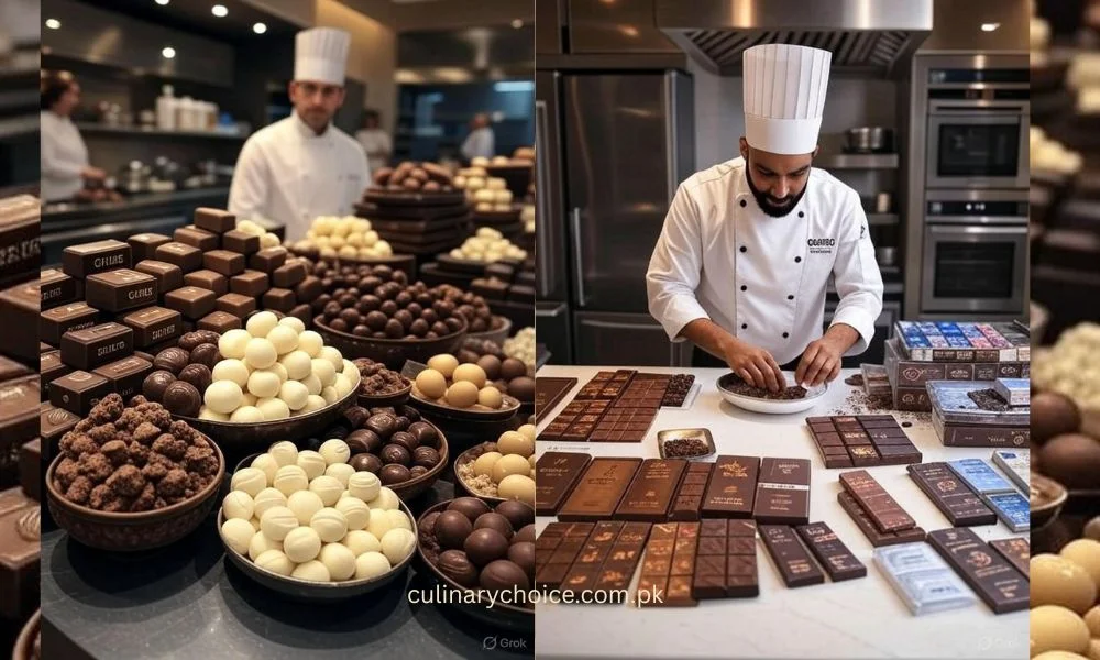 Chef holding chocolate slab from B2B chocolate supplier Culinary Choice