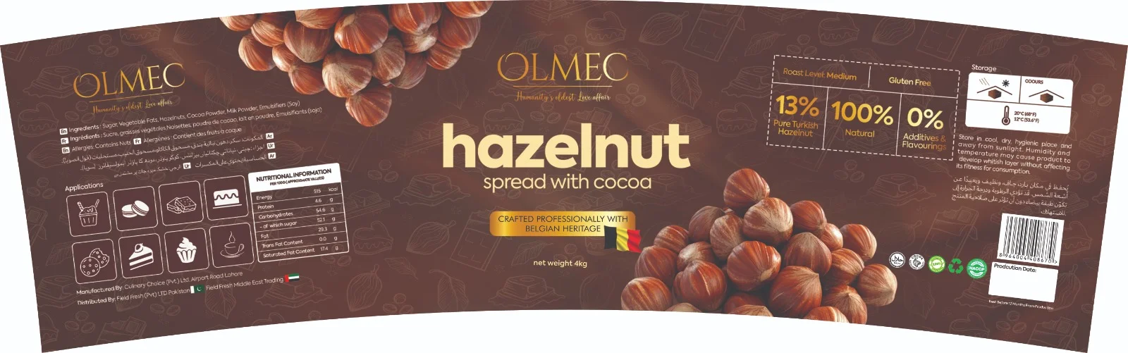 OLMEC hazelnut spread with cocoa