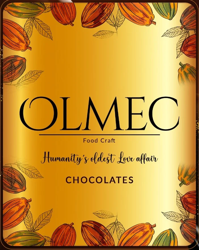 OLMEC premium chocolate brand imagery