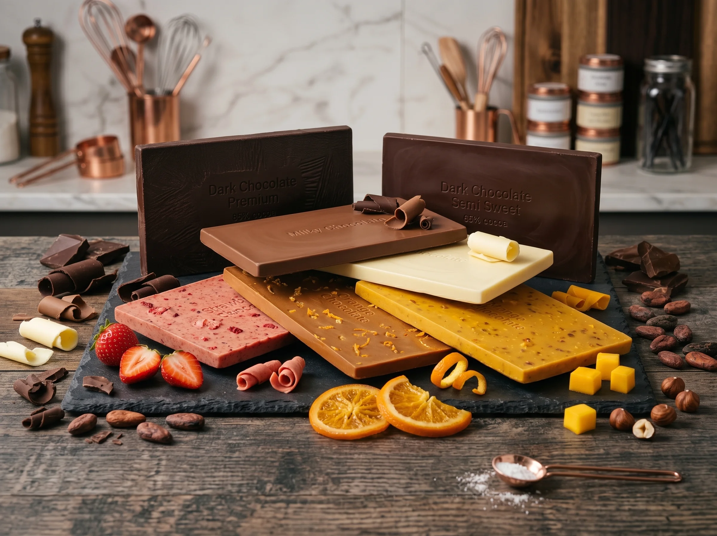 solid chocolate slabs