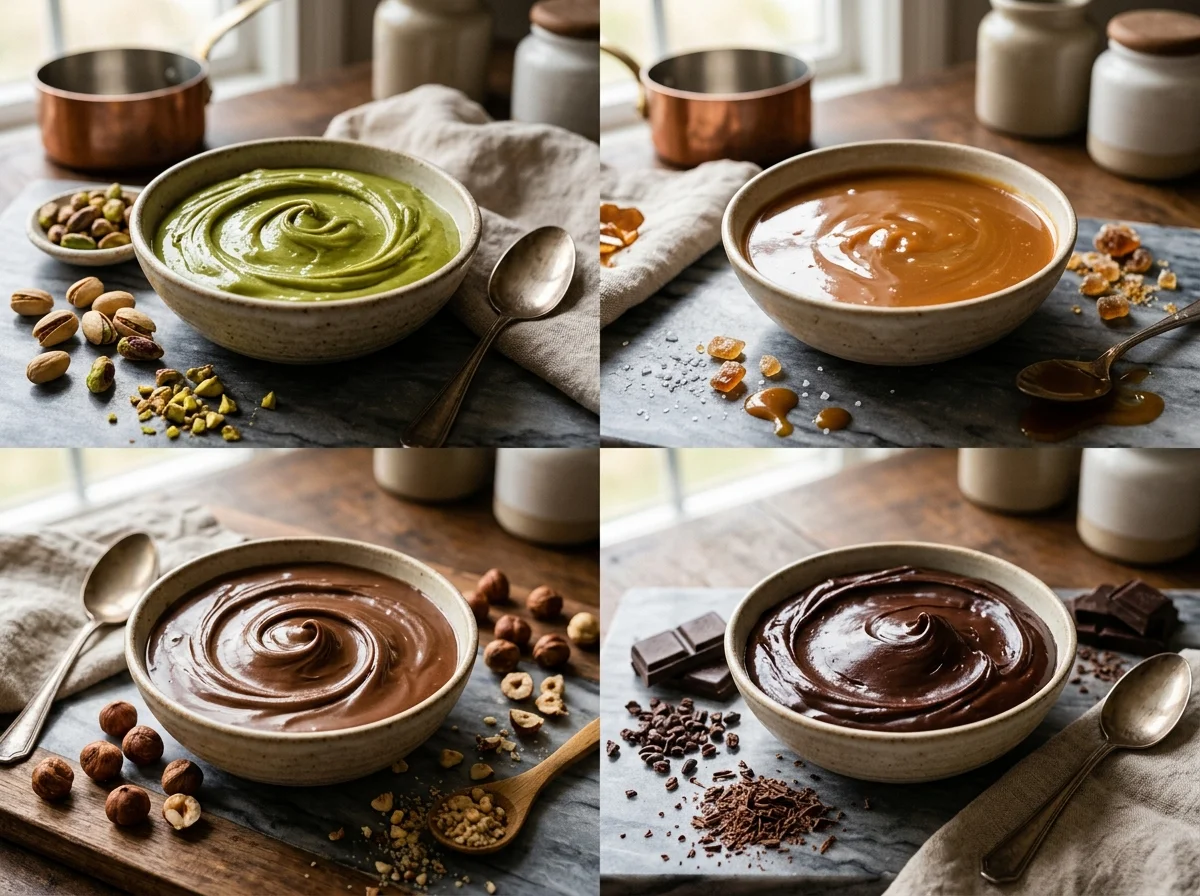 Culinary Choice Spreads & Sauces Hazelnut, Caramel, Chocolate & Pistachio
